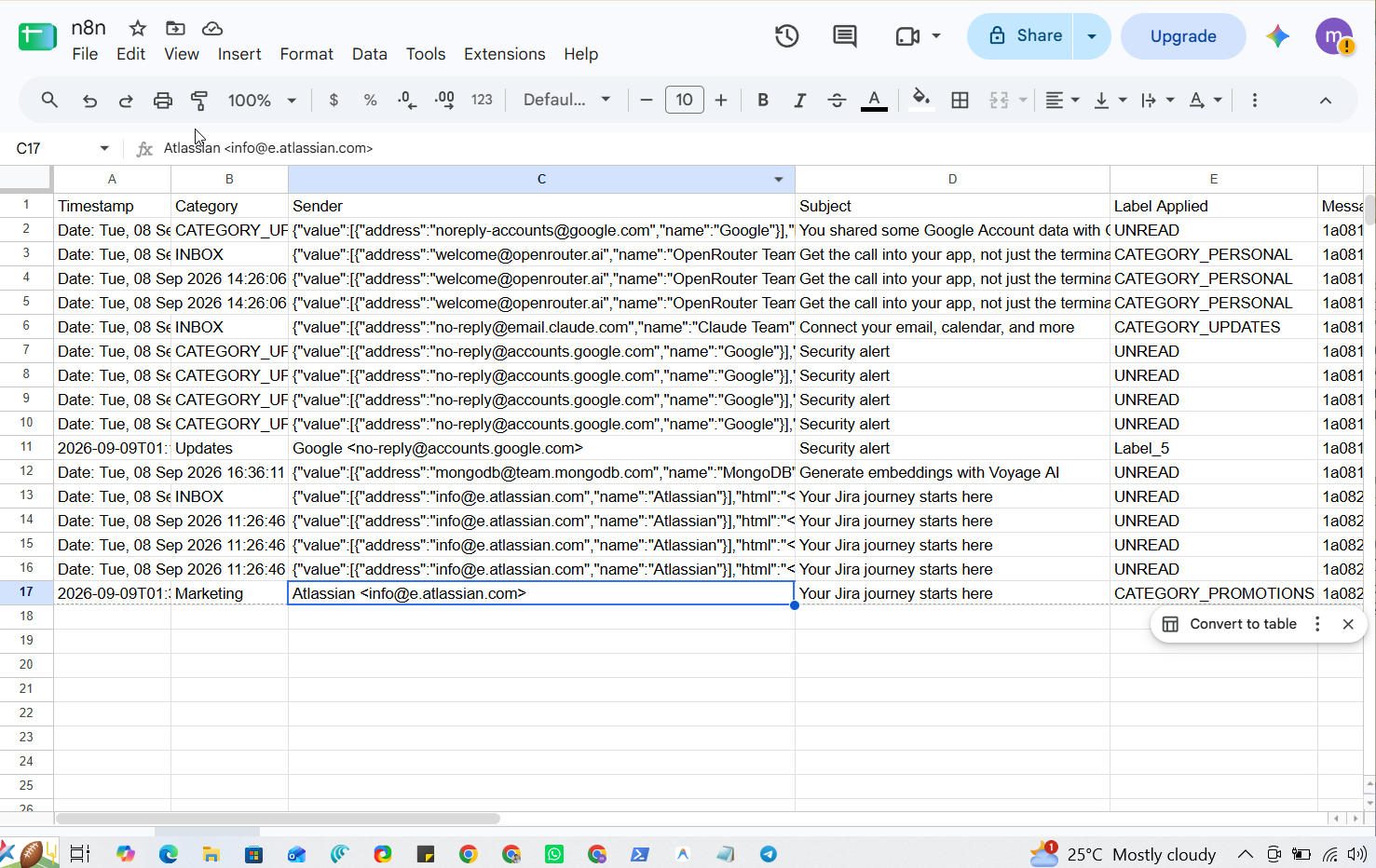 Google Sheets automated CRM